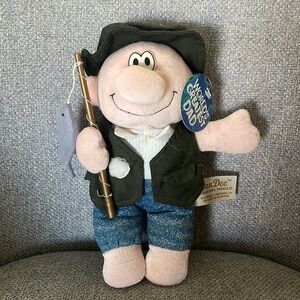 Dan Dee World's Greatest Dad Fisherman Plush 9" Fish Pole Outdoors Gift Fishing